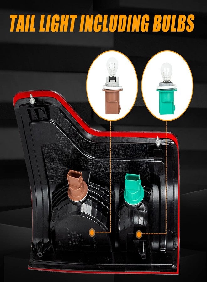 RANSOTO F150 Tail Light Compatible With Ford F-150 2015 2016 2017 Rear Brake Lights with Bulbs Left Driver Side Tail Lamps Replace FL3Z13405A-PFM, FO2800239 - Image 2